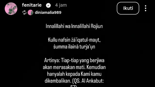 Arie Untung Berduka, Ayahanda Meninggal Dunia