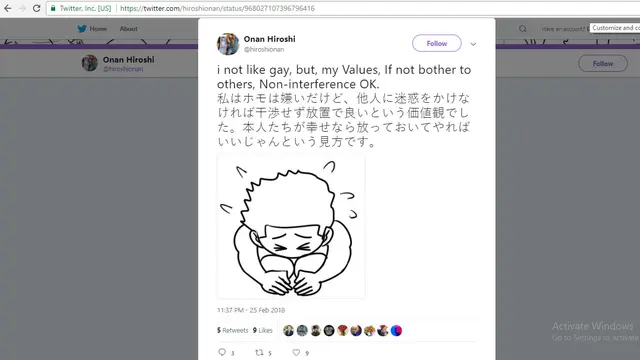 Permintaan maaf kartunis Jepang Onan Hiroshi (Twitter/@hiroshionan)