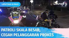 Petugas gabungan menggelar patroli membubarkan sekelompok pemuda yang berkerumun di pinggir jalan Ibu Kota. sebanyak 300 aparat gabungan TNI-Polri dan Satpol PP diterjunkan untuk melakukan pengawasan adanya pelanggaran prokes.