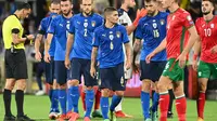 Timnas Italia sempat tersandung saat menghadapi Bulgaria di kualifikasi Piala Dunia 2022 (AFP)