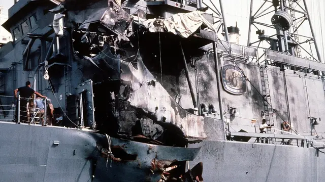 Pilot Irak menembakkan dua rudal Exocet ke USS Stark pada 17 Mei 1987(Public Domain)