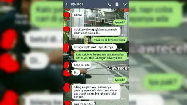 Bapak kos ini tak segan untuk menghubungi anak kosnya untuk sekadar bercanda.