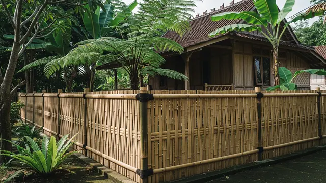 Pagar Bambu Berwarna Alami