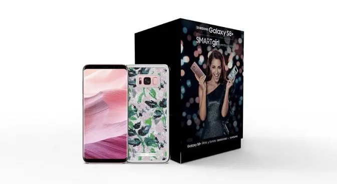 Tampilan Samsung Galaxy S8 Plus yang dibekali casing berbalut berlian Swarovski (sumber: phone arena)