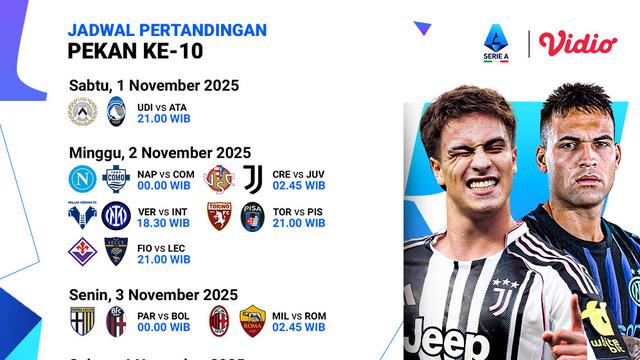 Jadwal Serie A pekan 10 live streaming eksklusif di Vidio. (dok. vidio.com)