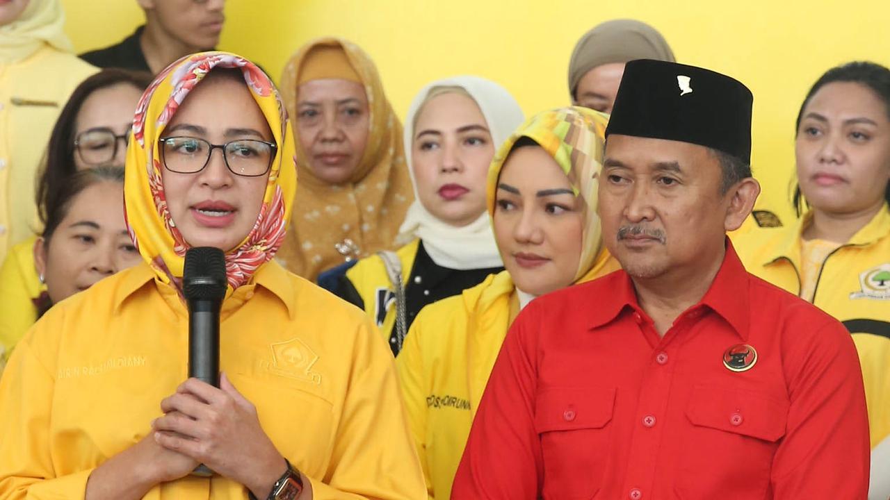 VIDEO: Senyum Manis Airin Senang Dikawal Golkar Daftar Cagub dan Cawagub Pilkada Banten