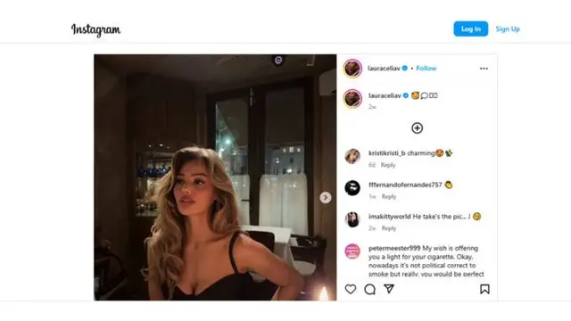 Screenshot Feed Instagram Selebgram Spek Bidadari Laura Celia Valk (instagram @lauraceliav).