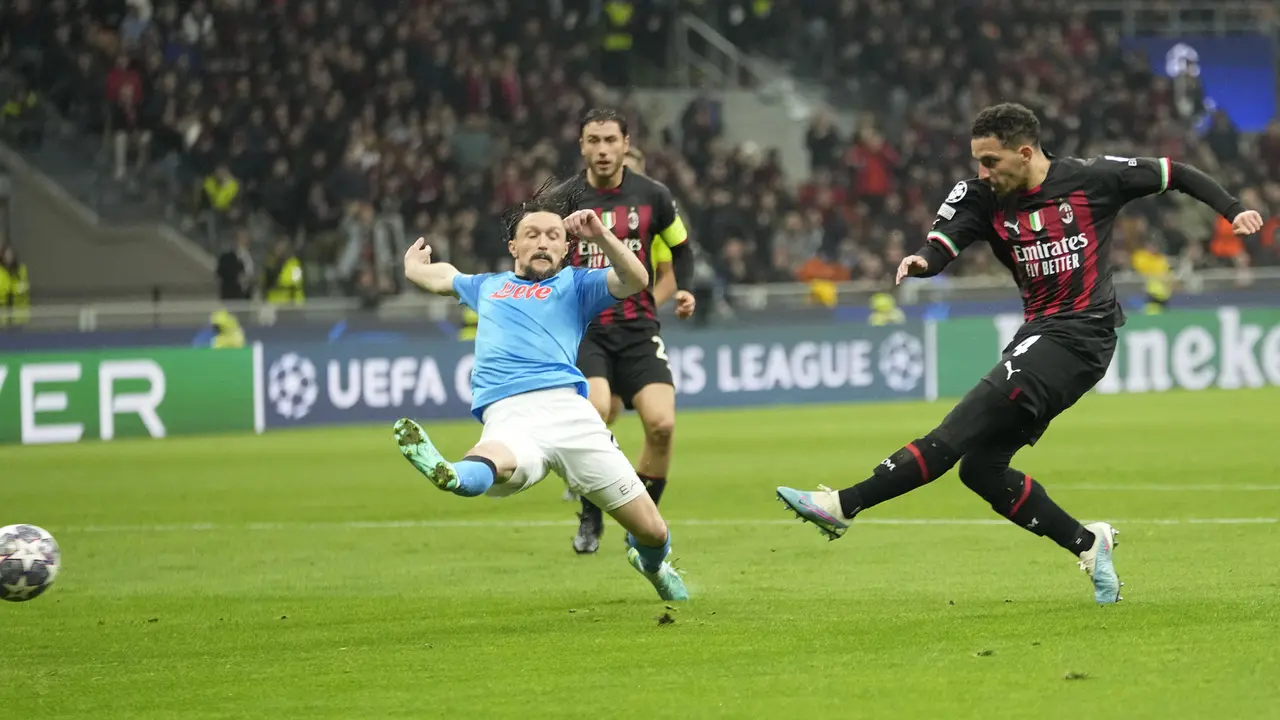Foto: Koreografi Spektakuler Fans AC Milan saat Menjamu Napoli pada Laga Leg Pertama Perempat Final Liga Champions 2022/2023