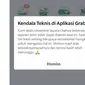 Grab umumkan ke pengguna, ada kendala teknis di aplikasi Grab (Foto: Screenshot Grab)