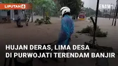 Hujan deras pada Rabu (25/12/2024) sebabkan banjir. Banjir terjadi di Desa Kaliwangi, Kalipaten, Karangtalun Lor/Kidul, Purwojati