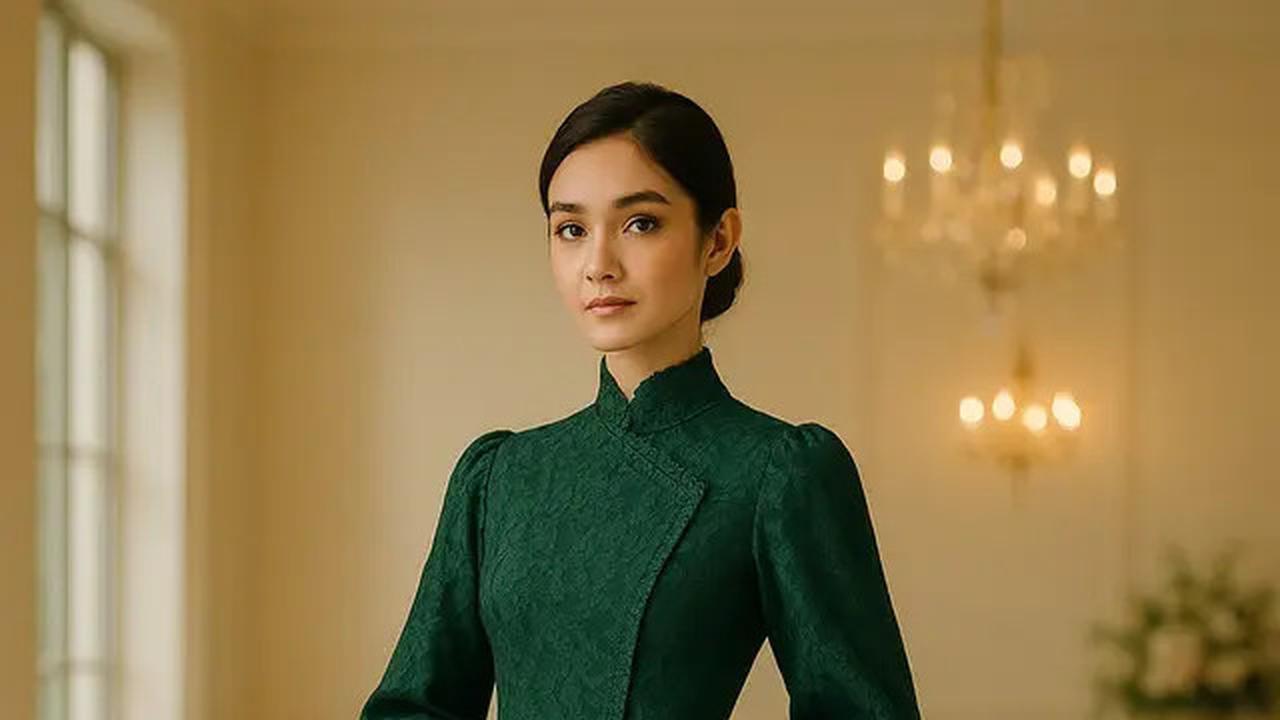 8 Model Kebaya Janggan Brokat Lengan Balon yang Kini Tren di 2025, Tampil Fresh dan Elegan