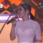 Syahrini tampil sepanggung dengan Luna Maya di Shopee Big Ramadhan Sale di Balai Sarbini, Jakarta Kamis 24 Mei 2019