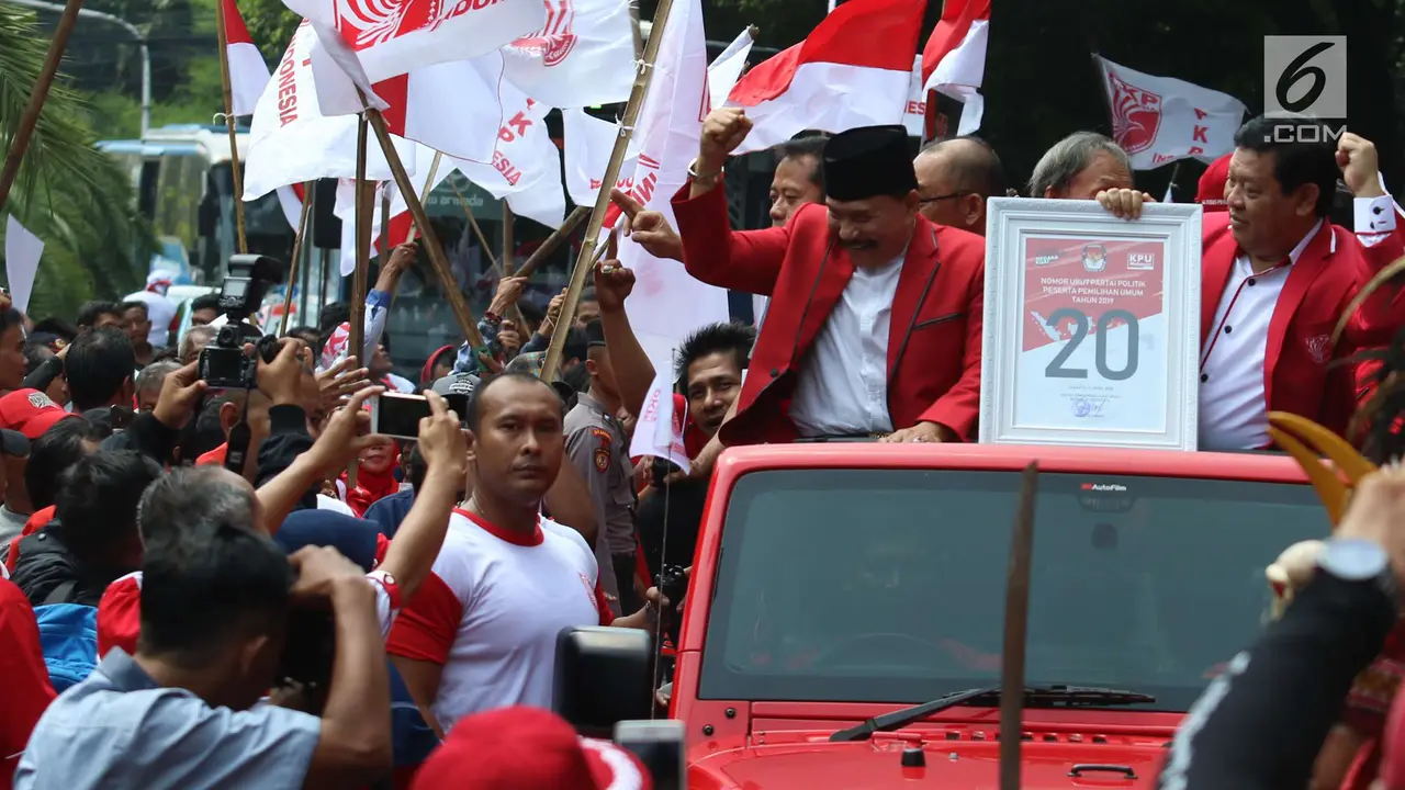 PKPI Mengarak Nomor Urut Peserta Pemilu