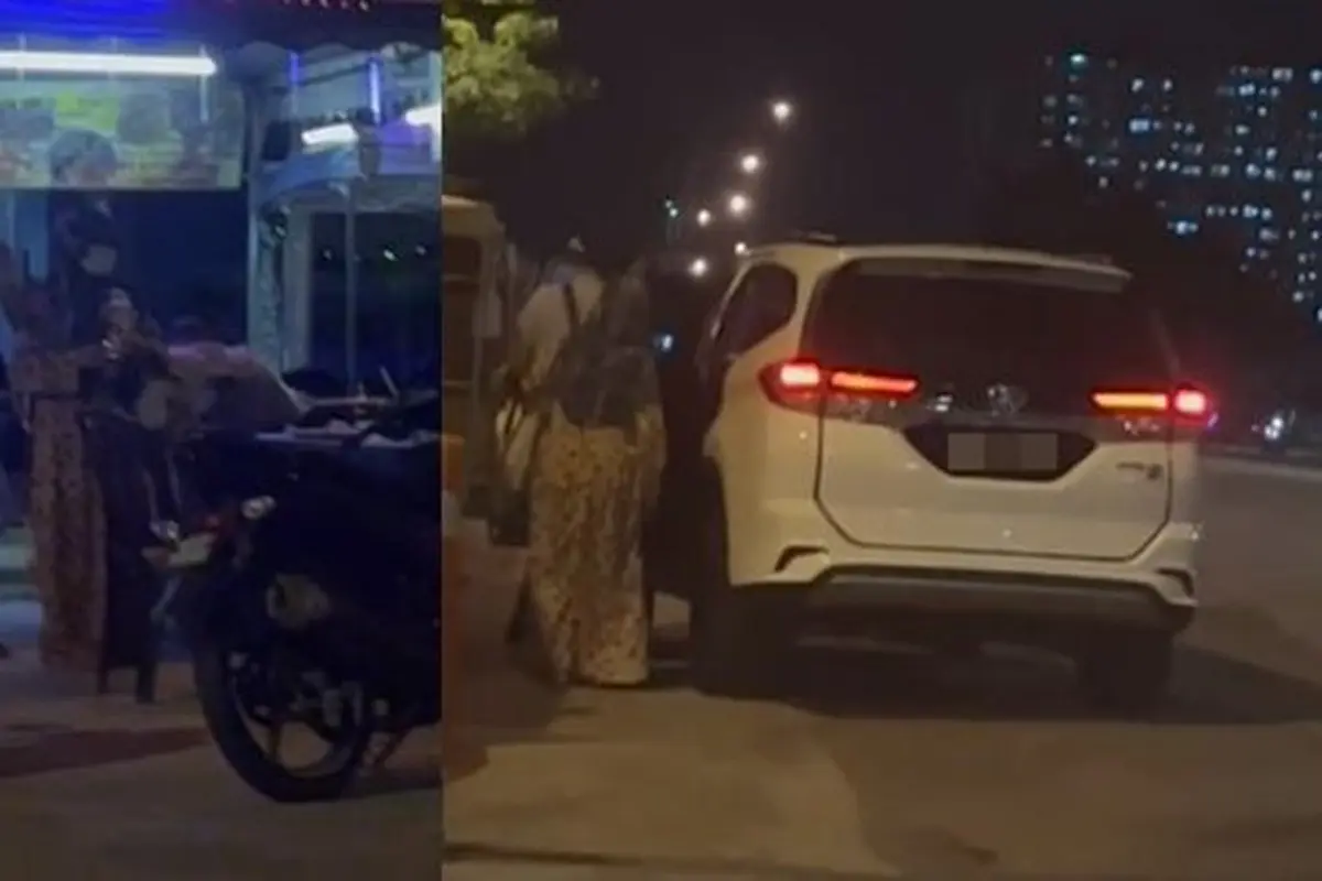 Pengemis dijemput mobil mewah (TikTok/@wansitisarah11)