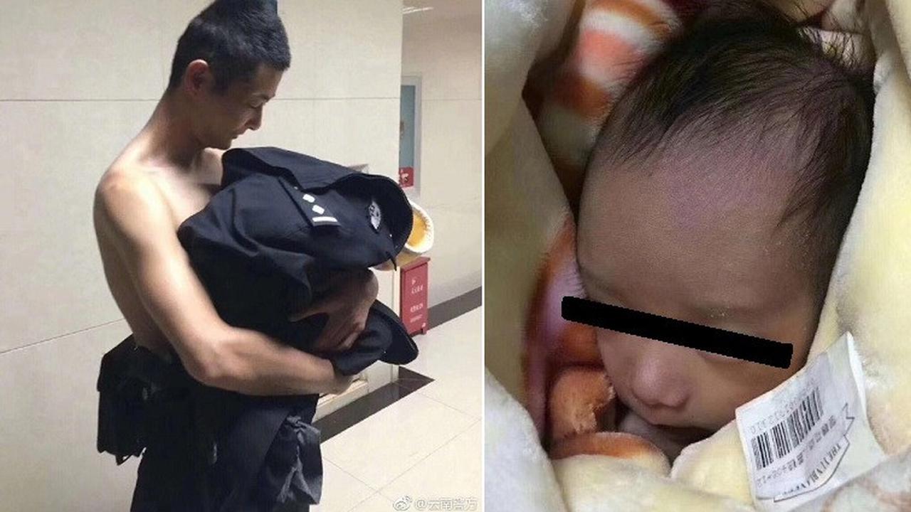Terpuji, Polisi Selimuti Bayi yang Dibuang dengan Seragamnya