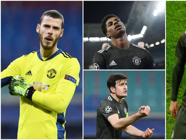 Para penggawa Manchester United tak mampu menutupi kekecewaan usai tersingkir dari Liga Champions. Skuat Ole Gunnar Solskjaer itu menyerah 3-2 di kandang RB Leipzig.