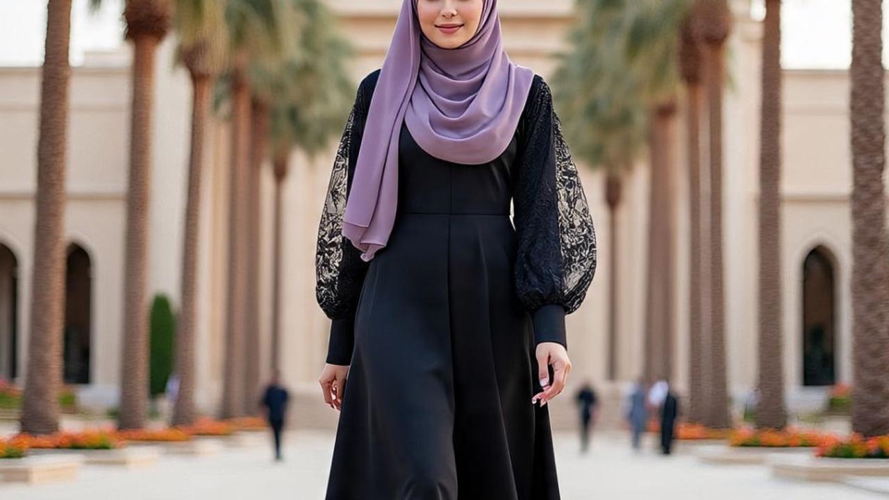 Ilustrasi Gamis Syar'i Kekinian