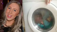 Ibu Ini Selfie di Depan Anaknya yang Sedang Masuk Mesin Cuci?