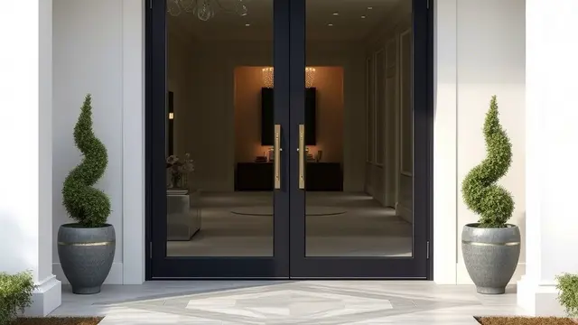 Model Pintu Depan Rumah Kaca: Pintu Kaca Double Swing Elegan