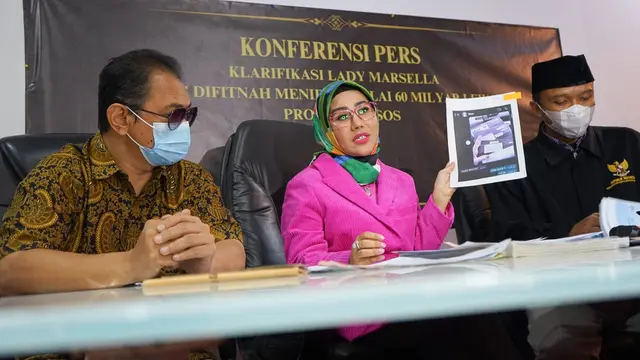 Lady Marsella saat jumpa pers di kawasan Sunter, Jakarta Utara, Senin (28/8/2023).