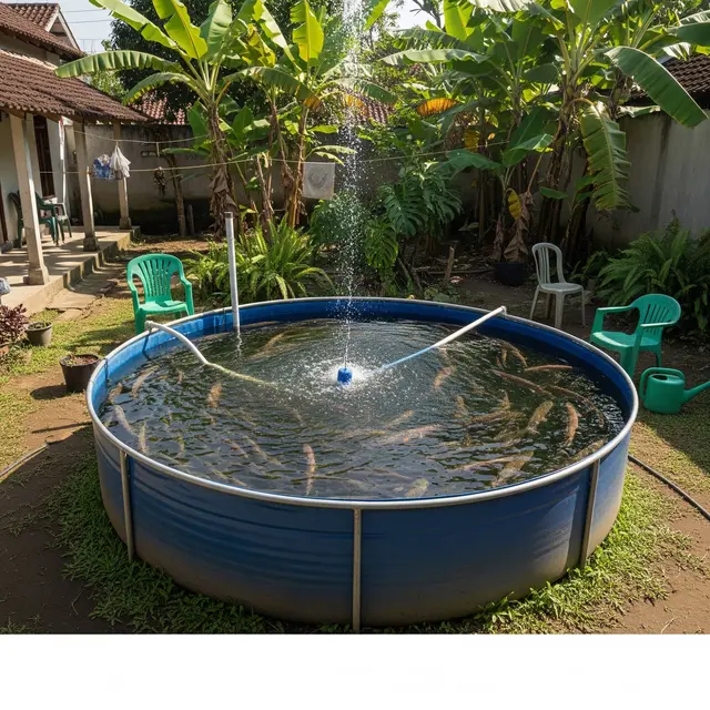 Cara Ternak Gurame di Toren Air Kapasitas 1000 Liter (AI)