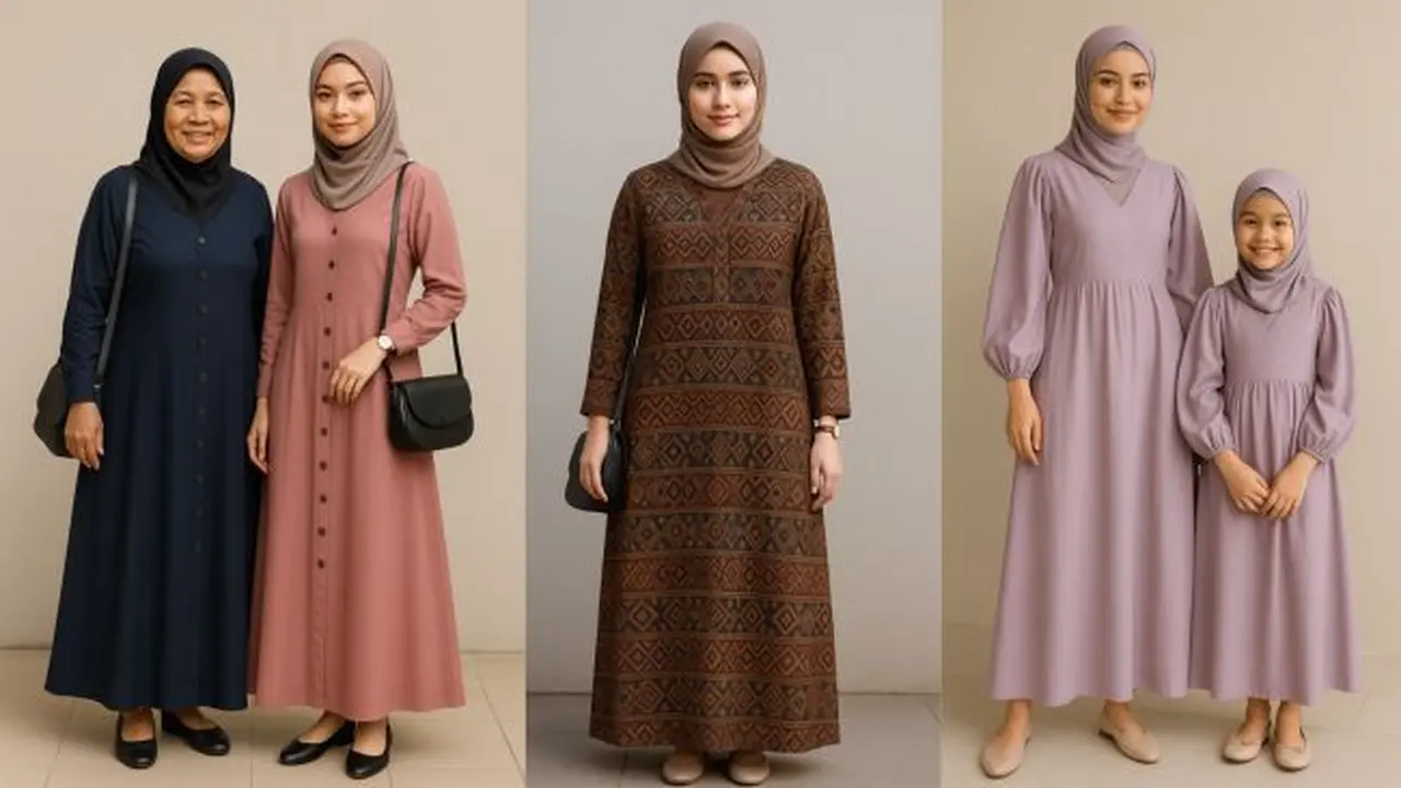 Gamis V Neck yang Cocok untuk Berbagai Usia (Foto: ChatGPT)