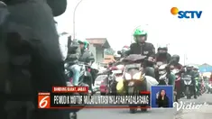 Para pemudik motor ini melintasi jalur arteri ke arah Tasikmalaya dan Garut.