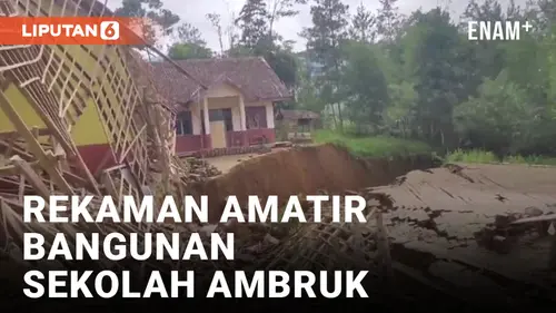 VIDEO: Detik-detik Bangunan Sekolah Ambruk Usai Hujan Deras