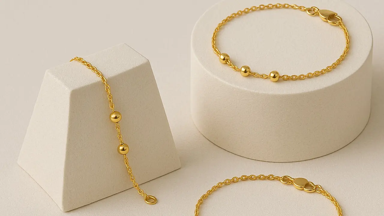 Model Gelang Emas Bola Kecil Kombinasi Rantai 2 Gram