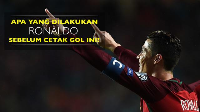 Berita video gestur yang dilakukan bintang Portugal, Cristiano Ronaldo, sebelum mencetak gol keduanya ke gawang Hungaria. Apa gesturnya?