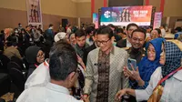 Sandiaga Uno ketika menghadiri East Indonesia Tourism and Invesment Summit 2023 di Hotel Claro Makassar, Jalan A P Pettarani, Mannuruki, Tamalate, Kota Makassar, Sulawesi Selatan pada Jumat (3/3/2023).  (Istimewa)