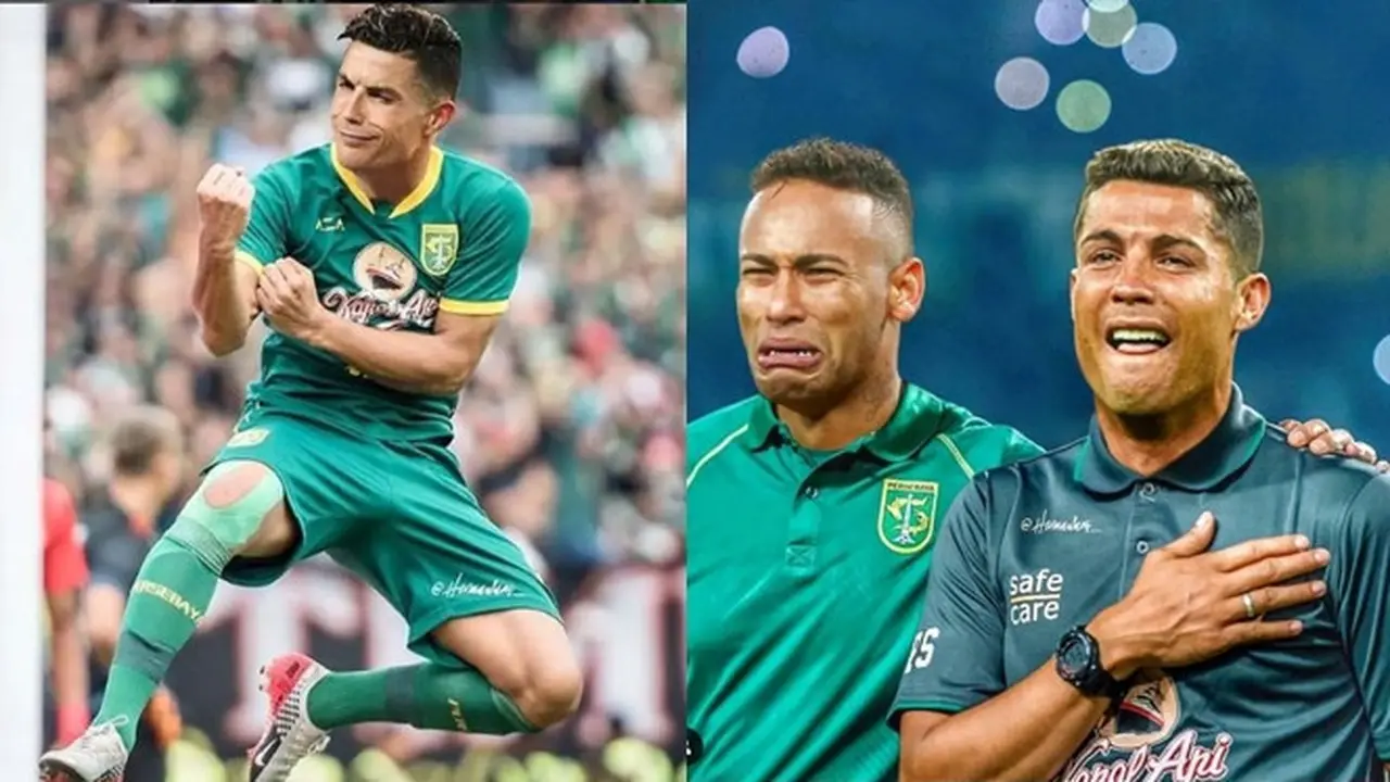 6 Editan Foto Jika Cristiano Ronaldo Jadi Pemain dan Suporter Persebaya Ini Kocak