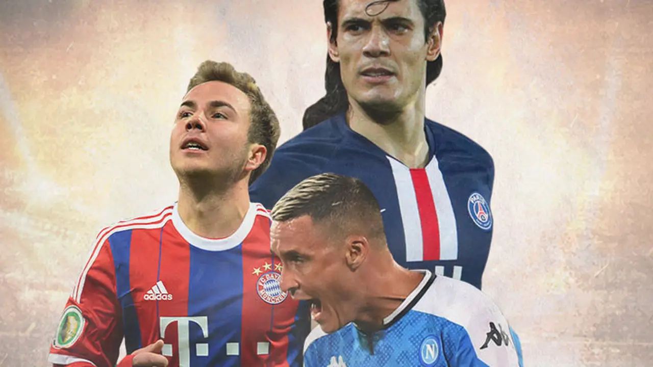 Ilustrasi - Mario Gotze, Edinson Cavani, Jose Callejon