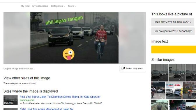 Cek Fakta Liputan6.com menelusuri klaim foto Anies bersepeda lepas tangan di jalan tol