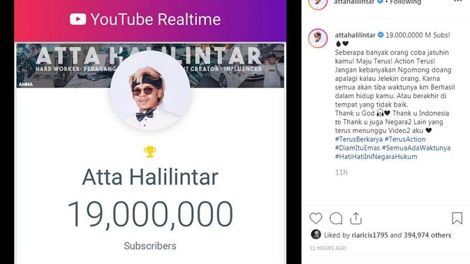 Atta Halilintar (Foto: Instagram/@attahalilintar)