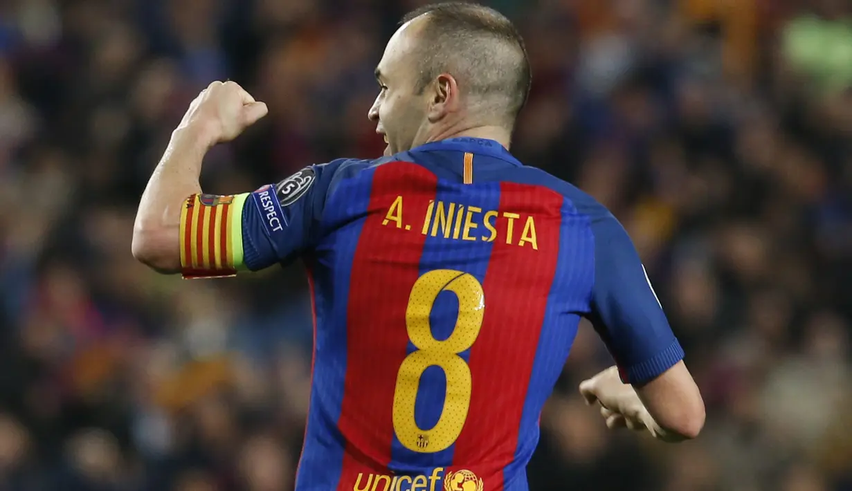 Andres Iniesta menerima gaji per minggu dari Barcelona sebesar 165.000 pound sterling. (AFP/Pau Barrena)
