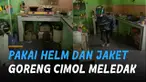 Momen kocak ditunjukkan oleh perempuan ini ketika menggoreng cimol.