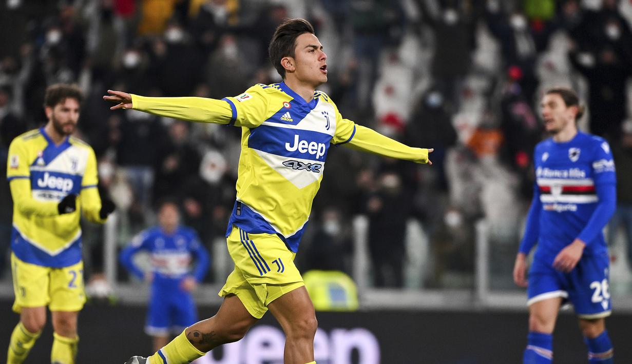 Juventus kembali menjauh dengan mencetak gol ketiga pada menit ke-67. Paulo Dybala yang baru saja dimasukkan dua menit sebelumnya mampu membobol gawang Sampdoria via sepakan keras usai menerima umpan Manuel Locatelli. (LaPresse via AP/Marco Alpozzi)