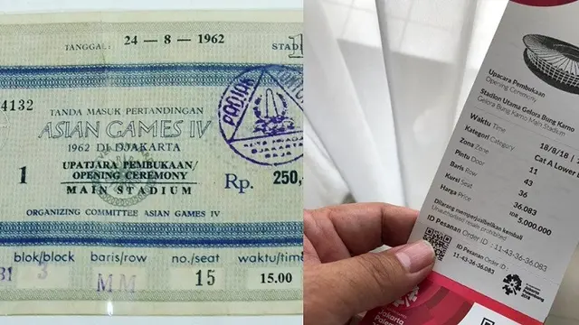 perbedaan asian games 1962 dan 2018 (foto: Twitter @giewahyudi/brilio)