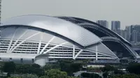 Stadion Nasional Singapura terlihat dari jauh. Stadion ini akan menjadi arena duel Timnas Singapura kontra Timnas Indonesia pada penyisihan Grup B Piala AFF 2018. (Bola.com/Muhammad Iqbal Ichsan)