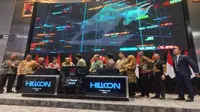 Pencatatan perdana saham PT Hillcon Tbk (HILL), Rabu (1/3/2023). (Foto Liputan6.com/Elga N)