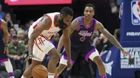 Aksi James Harden saat Rockets melawan Timberwolves di ajang NBA (AP)