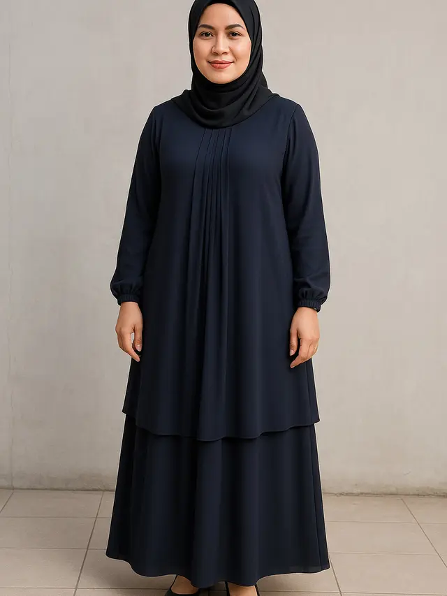 Model Gamis Dua Layer yang Tidak Bikin Gerah (Foto: ChatGPT)