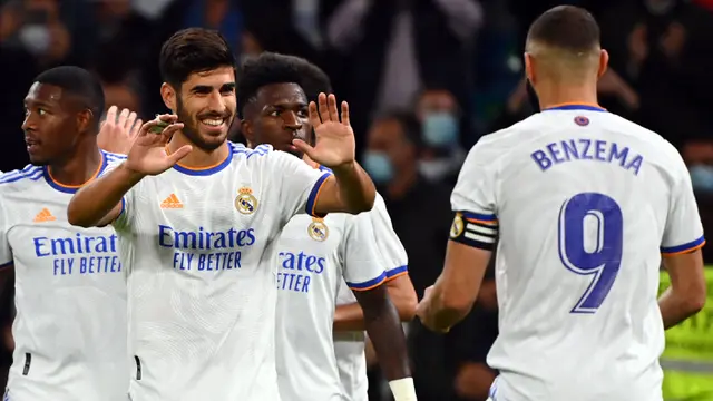Foto: Asensio Hattrick, Benzema Brace, Real Madrid Pesta Gol ke Gawang Mallorca di Pekan Keenam Liga Spanyol 2021 / 2022