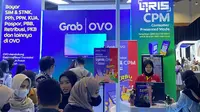 Suasana booth OVO pada acara Festival Ekonomi Keuangan Digital Indonesia (FEKDI) 2023, di Jakarta (Liputan6.com/HO)