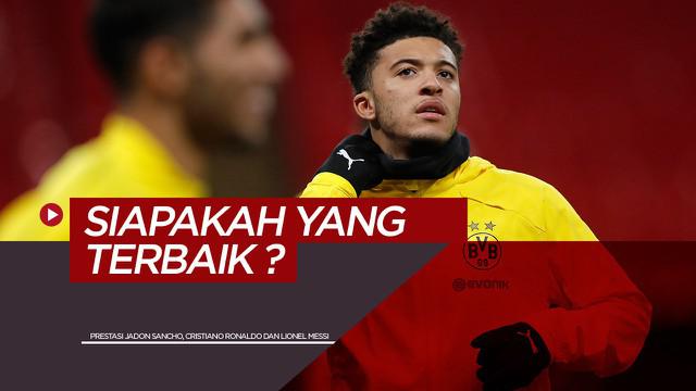 Berita Video Perbandingan Prestasi Jadon Sancho, Cristiano Ronaldo dan Lionel Messi saat Memasuki Umur 20 Tahun