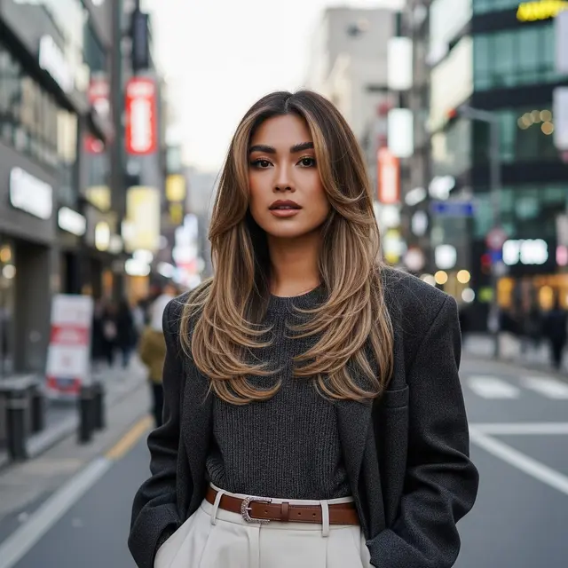 Model Rambut Wolf Cut Wanita Panjang (Gemini AI)
