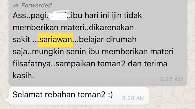7 Chat Alasan Dosen Batalin Perkuliahan Ini Bikin Ngakak