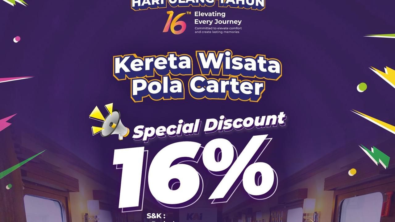 Kabar Gembira, Banyak Promo dan Diskon di HUT ke-16 KAI Wisata