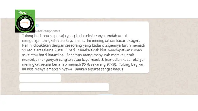 Cek Fakta Liputan6.com menelusuri informasi mengunyah cengkeh atau kayu manis dapat meningkatkan kadar oksigen dalam tubuh
